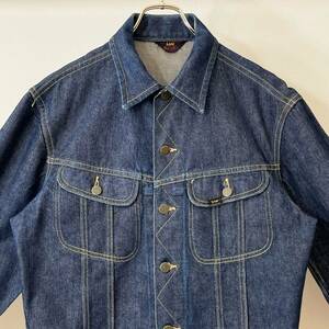 希少《 Dark Indigo / 40 Long 》50s 美品【 三角赤タグ Lee 101J ビンテージ 黒々 デニム ジャケット アメリカ製 101-J 】