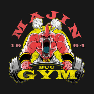 【Tシャツ】　『MAJIN GYM』　魔人ブウ（純粋）　ゴールドジム　ドラゴンボール　映画