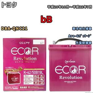 バッテリー GS ユアサ トヨタ ｂＢ DBA-QNC21 Aro-Gパッケージ ERK4250B19L