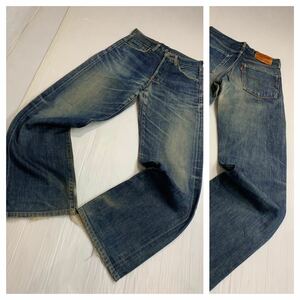 90's ヴィンテージ Levi's リーバイス　50's 501XX復刻　503BXX 濃紺色落ち　デニム　ジーンズ　パンツ　W28 約71cm 革パッチ　赤耳　BIG E