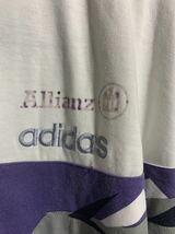 ヴィンテージ adidas アディダス　Allianz アリアンツ　VC-WEIBERN ナンバリング3 半袖　サイドラインTシャツ　白　× 紫　USA L ホワイト_画像6