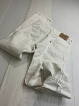 90's ヴィンテージ Levi's リーバイス USA製　501 ホワイトデニム　ジーンズ　パンツ　W28 L34 約72cm ボタン裏501 1997 ホワイトジーンズ_画像8