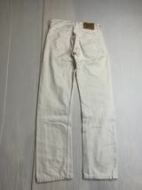 90's ヴィンテージ Levi's リーバイス USA製　501 ホワイトデニム　ジーンズ　パンツ　W28 L34 約72cm ボタン裏501 1997 ホワイトジーンズ_画像6