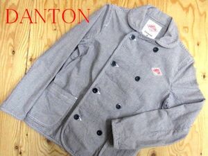 ★DANTON ダントン★レディース 千鳥格子 コットンキャンバス ラウンドカラー ダブルボタンジャケット JD-8341★R50910016A