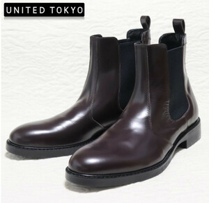 36,300円新品箱付き【UNITED TOKYO】ニューコンフォート サイドゴアブーツ ブラウン 1(25.5-26cm) v3693