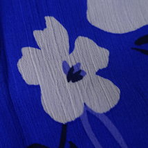 新品 DKNY 8/13号 ダナキャラン 青 白 花柄 シフォン ワンピース パーティドレス 半袖 結婚式二次会 披露宴 フォーマル オフィス 輝45Q0202_画像8