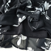 新品 DKNY 16/21号 ダナキャラン 黒 白 花柄 ワンピース パーティドレス 長袖 大きいサイズ 結婚式 二次会 披露宴 フォーマル 葵46Q0702_画像9