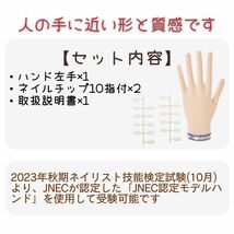 JNEC認定 滝川 STモデルハンド 左手 ネイルチップ付き 第1期JNEC認定モデルハンド 01-22-01 ネイリスト技能検定試験 タキガワネイル_画像3