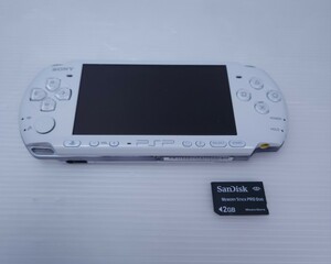 送料無料 美品 動作品 ソニー SONY PSP-3000 パール・ホワイト ソニー PSP-3000 pearl white 本体 中古 2GB メモリカード希少品 