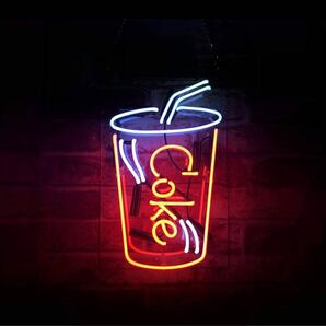 オーダーメイド Coke ネオン看板 コーラカップ型 ガラス製 インテリア オリジナル