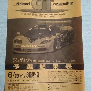 [W3171] Hi-land GT CHAMPIONSHIP 公式プログラム / ’96 全日本GT選手権シリーズ第3戦 ハイランドGT選手権レース 6月29日予選 30日決勝の画像9