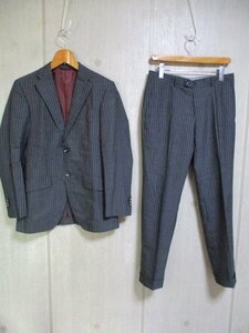 e855　麻布テーラー　azabu tailor　ストライプスーツ　グレー系　71-8 