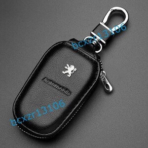 * Peugeot PEUGEOT* black * car smart key case key cover high quality leather key enduring wear light weight key holder storage love car key ...