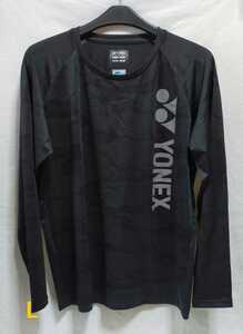 YONEX ラグラン 長袖柄入りTシャツ 黒 未着用 Lサイズ サンプル品