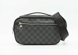 Louis Vuitton Damier Graphite Ambler Waist Bag Bumbag Men Excellent A2274