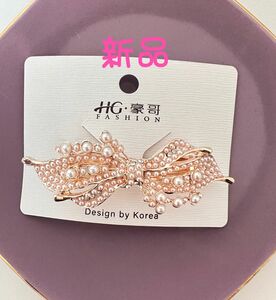 へアクリップ バレッタ パール お花 ヘアアクセサリー 髪留め 