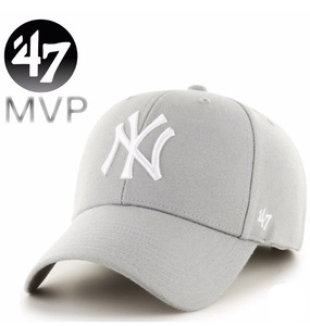 ☆正規品新品☆47BRAND YANKEES MVP フォーティセブン キャップ 帽子 野球帽 野球チーム MVP17WBV ヤンキース グレー