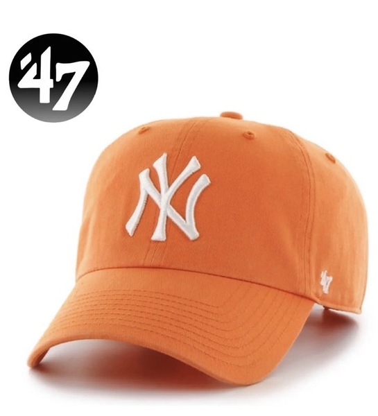 ☆正規品新品☆47BRAND CLEAN UP フォーティセブン キャップ 野球帽 クリーンナップ 柔らか RGW17GWS ヤンキース マンゴーオレンジ