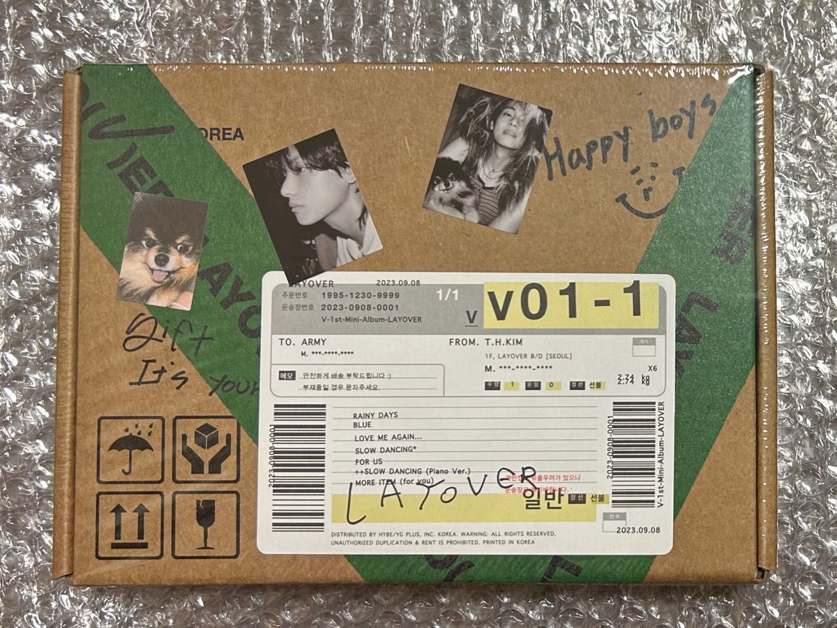 BTS V テテ テヒョン ソロ Album Layover ユニバ 3形態購入特典 トレカ