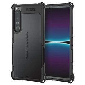 ★注目★ エレコム Xperia 1 IV (SO-51C / SOG06) ケース カバー ハイブリッド ZEROSHOCK 衝撃吸収 耐衝撃 ストラップホール付 ブラック