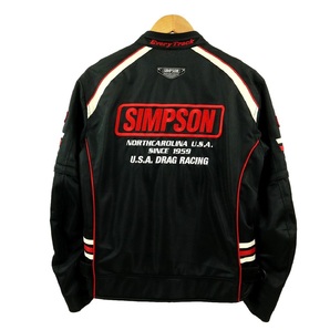 【B2366】【新品同様】【2WAY】SIMPSON シンプソン シングルライダースジャケット バイクウエア メッシュジャケット サイズMの画像2