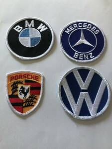 【Spx】BMW／BENZ／PORSHE／ＶＷ　ワッペンセット 4pcs／英国製／★新品！★ 即決！