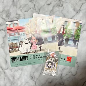 ◆新品 未使用◆SPY×FAMILY/スパイファミリー ハッピーセット ぬりえ シール くら寿司 ダミアン 消しゴム 非売品