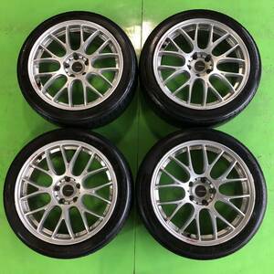 NT245 中古 レイズホムラ RAYS HOMURA 2x8 GT ホイール 18×8J +36 PCD 114.3 タイヤ 225/45R18 4本【クラウンUZS186/JZS160 JZS161】