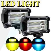 LEDワークライト 作業灯 前照灯 照明 SM72W 5インチ 12V/24V兼用 7200LM (色選択:白青黄赤) トラック ジムニー ランクル 2個 72W_画像1