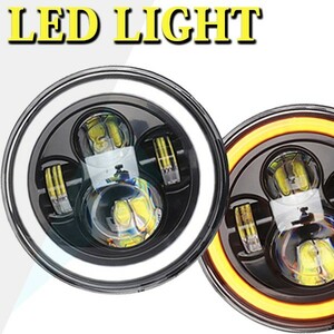 JK 7インチ Hi/Low切替式 LED ヘッドライト ラングラー デイライトとウインカー機能付 JEEP ジムニー トヨタ 2個 12V/24V MMR60W