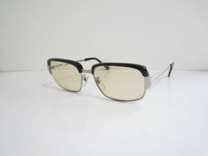 籠◆ビンテージ　レトロ　SB-66　ウェリントン型　ブロータイプ　シルバーｘブラック系　サングラス　眼鏡　程度良品