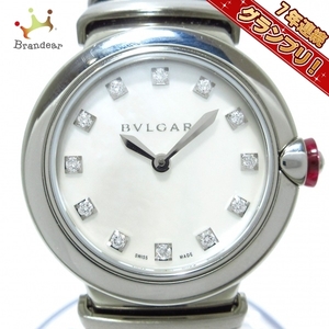 BVLGARI(ブルガリ) 腕時計■美品 ルチェア LU28S レディース SS/12Pダイヤインデックス/シェル文字盤 ホワイトシェル