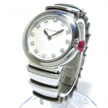 BVLGARI(ブルガリ) 腕時計■美品 ルチェア LU28S レディース SS/12Pダイヤインデックス/シェル文字盤 ホワイトシェル_画像2