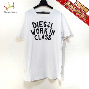 ディーゼル DIESEL 半袖Tシャツ サイズL - 白 メンズ クルーネック トップス