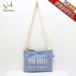 ピンクハウス PINK HOUSE ショルダーバッグ - キャンバス ライトブルー×アイボリー バッグ