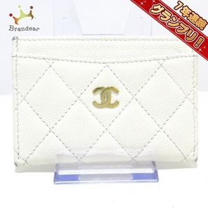 シャネル CHANEL カードケース AP0213 B09731 10601 マトラッセ グレインドカーフスキン 白 ゴールド金具 財布