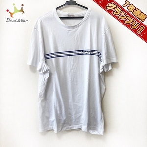 モンクレール MONCLER 半袖Tシャツ サイズXXXL MAGRIA 白×ブルー メンズ クルーネック トップス