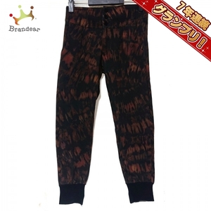 ポールスミス PaulSmith パンツ サイズS - 黒×オレンジ×マルチ メンズ フルレングス/裾リブ/総柄 美品 ボトムス