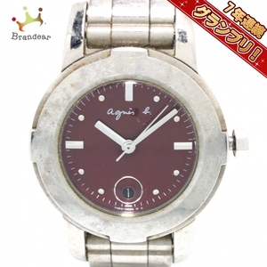 agnes b(アニエスベー) 腕時計 - 7N82-0BX0 レディース ボルドー