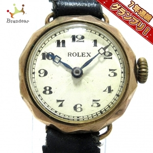 ROLEX(ロレックス) 腕時計 - レディース K9PG/アンティーク/社外ベルト/要OH 白