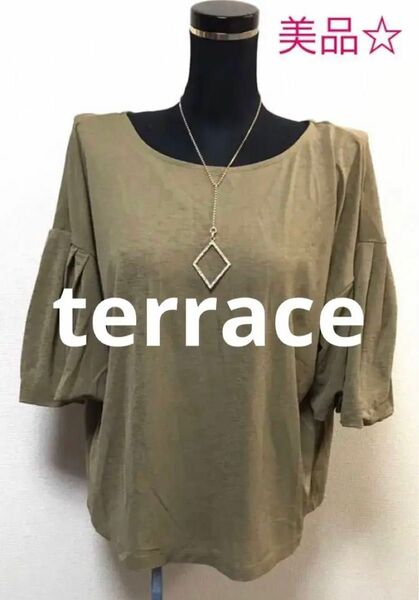 terrace 袖バルーントップス　サンドカーキ