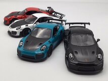 お得な4色コンプリートセット 1/36 ポルシェ 911 GT2 RS 車 ミニカー キンスマート プルバック ダイキャスト Porsche ダイキャストメタル_画像1