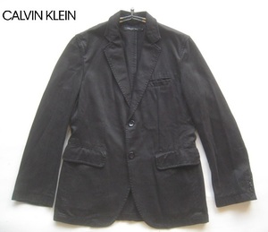 美品!!カルバンクライン Calvin Klein*コットン2つボタンアンコンジャケット M 黒 ブラック オンワード樫山