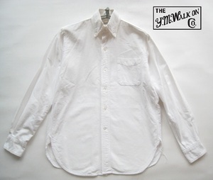 高級日本製!!ウォークオン THE Y.M.WALK ON*オックスフォードボタンダウンシャツ 34 実寸XS 白 ホワイト