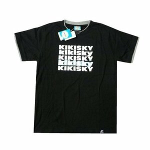 新品 KIKISKY キキスカイ 半袖 ロゴ Tシャツ L 黒 トップス レディース レイヤード風 K.F.C