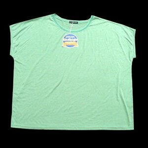 新品 mon style go! Tシャツ L オーバーサイズ レディース 大きいサイズ 半袖 黄緑 無地 BIG カットソー