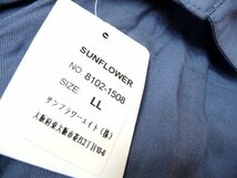 新品 sunflower サンフラワー 首リボン 長袖 シャツ ブラウス LL XL 13号 大きいサイズ 青 ブルー_画像3