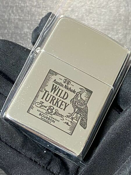 zippo ワイルドターキー ヴィンテージ 前面加工 シルバー 希少モデル 2002年製 WILD TURKEY シルバーインナー 2002年製