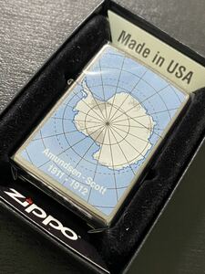 zippo Amundsen-Scott 1911-1912 シルバーダスト 特殊加工 希少モデル 2017年製 シルバーインナー 2017年製 ケース 保証書付き