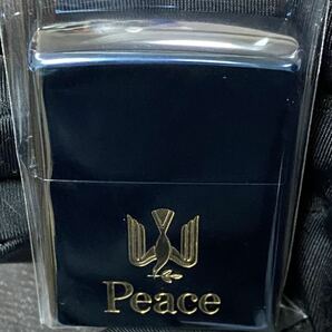 zippo ピース ブルーチタン ヴィンテージ 限定品 希少モデル 1999年製 Peace ゴールド刻印 ゴールドインナー 1999年製 ケース 保証書付きの画像5